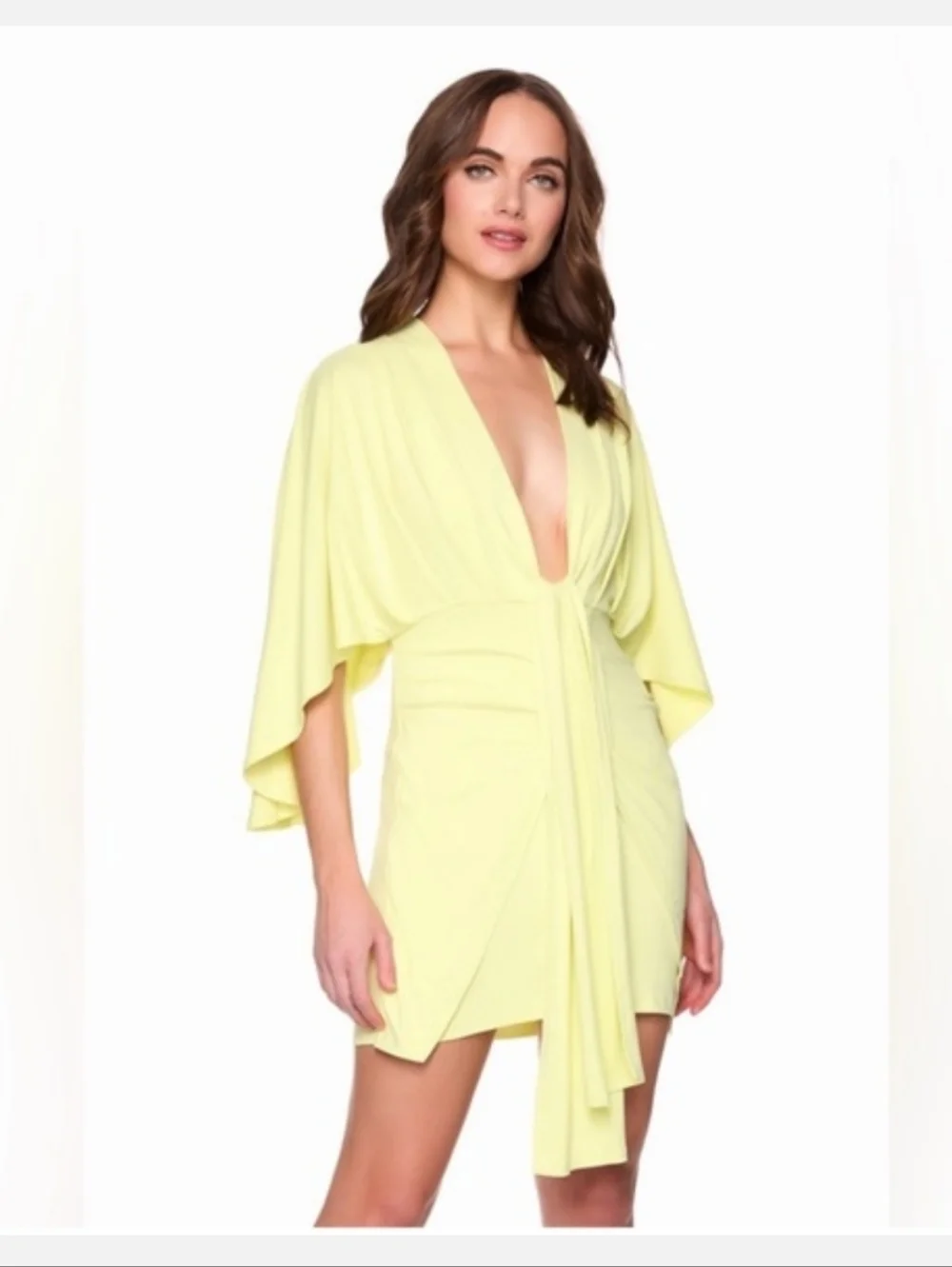 Susana Monaco Lemon Yellow Draped Ibizia Dress